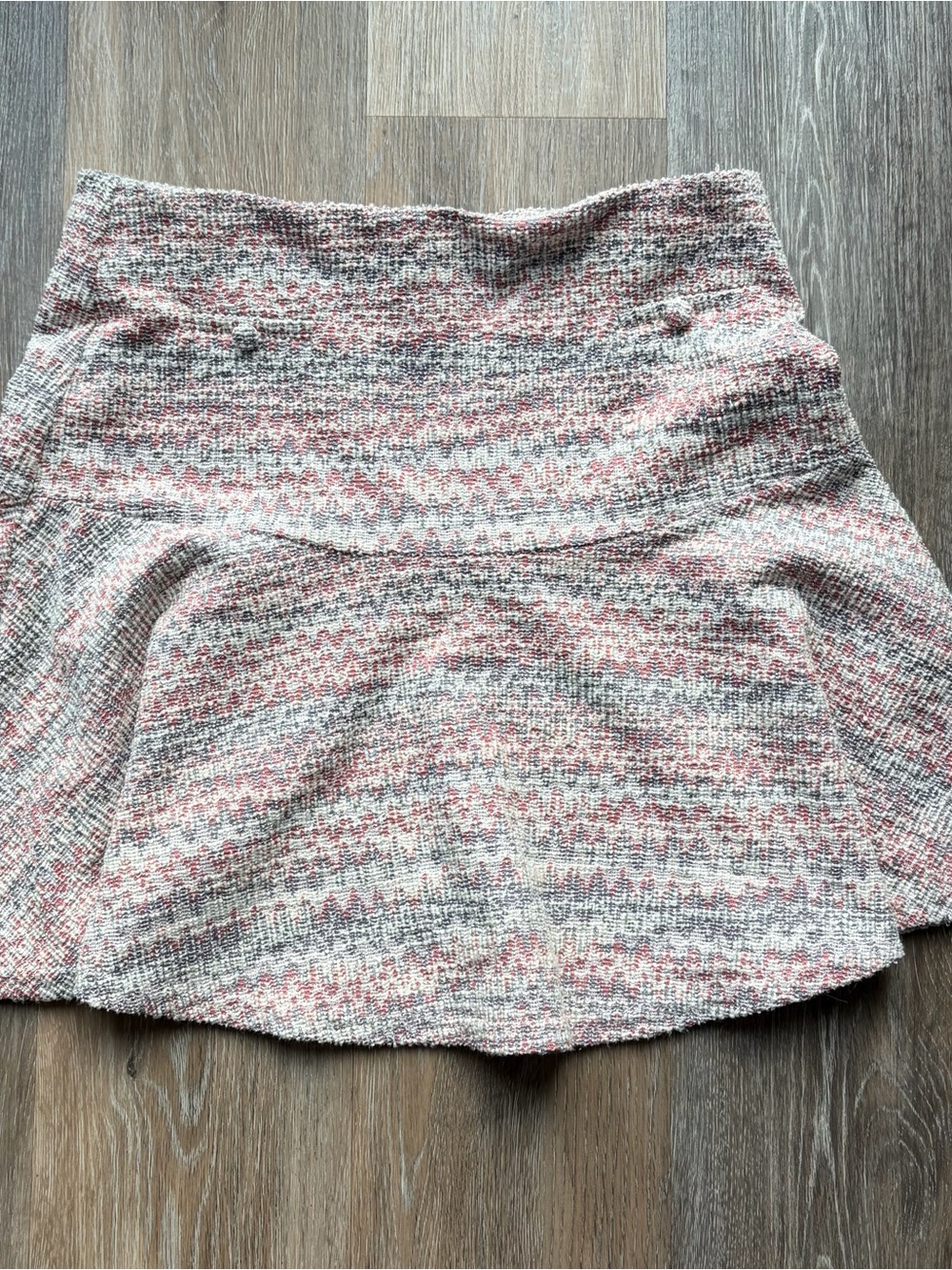 Cato Multicolor Knit Skater Skirt in Pink and Gray